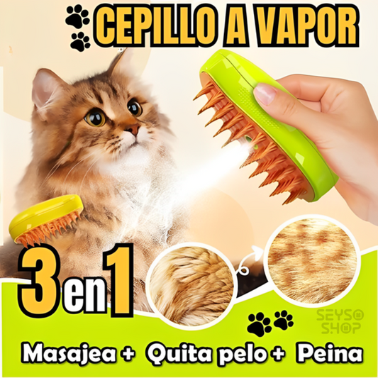 Cepillo de vapor 3 en 1 para mascotas